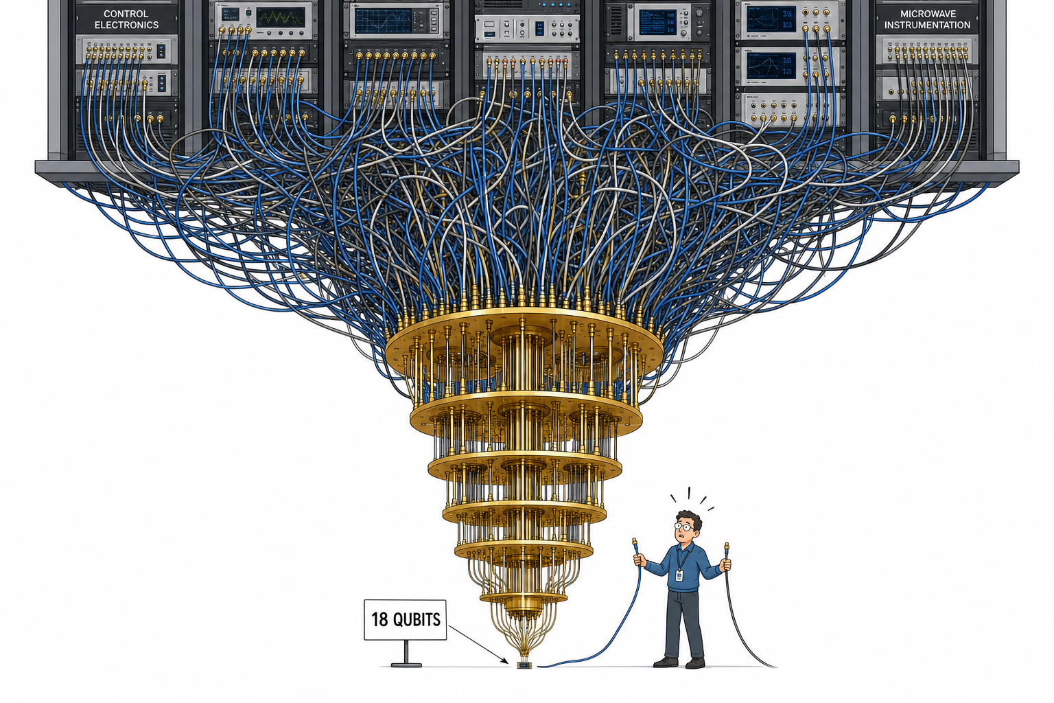 The real problem with quantum computers wasn't the qubits, but the cables